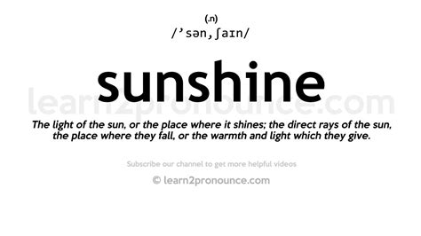 Sunshine Definition & Meaning .